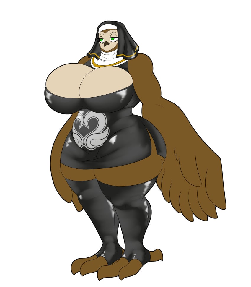 big_breasts breasts cleavage female furry huge_breasts lunarartstudios_(artist) nun tagme thick_thighs wide_hips