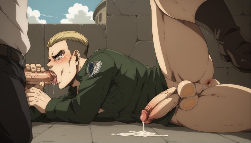 ai_generated anus ass asshole attack_on_titan bara boy boy_rape dick fat gay hentai kl_99 male male/male male_only muscle muscles muscular muscular_male nsfw penis porco_galliard sex shingeki_no_kyojin