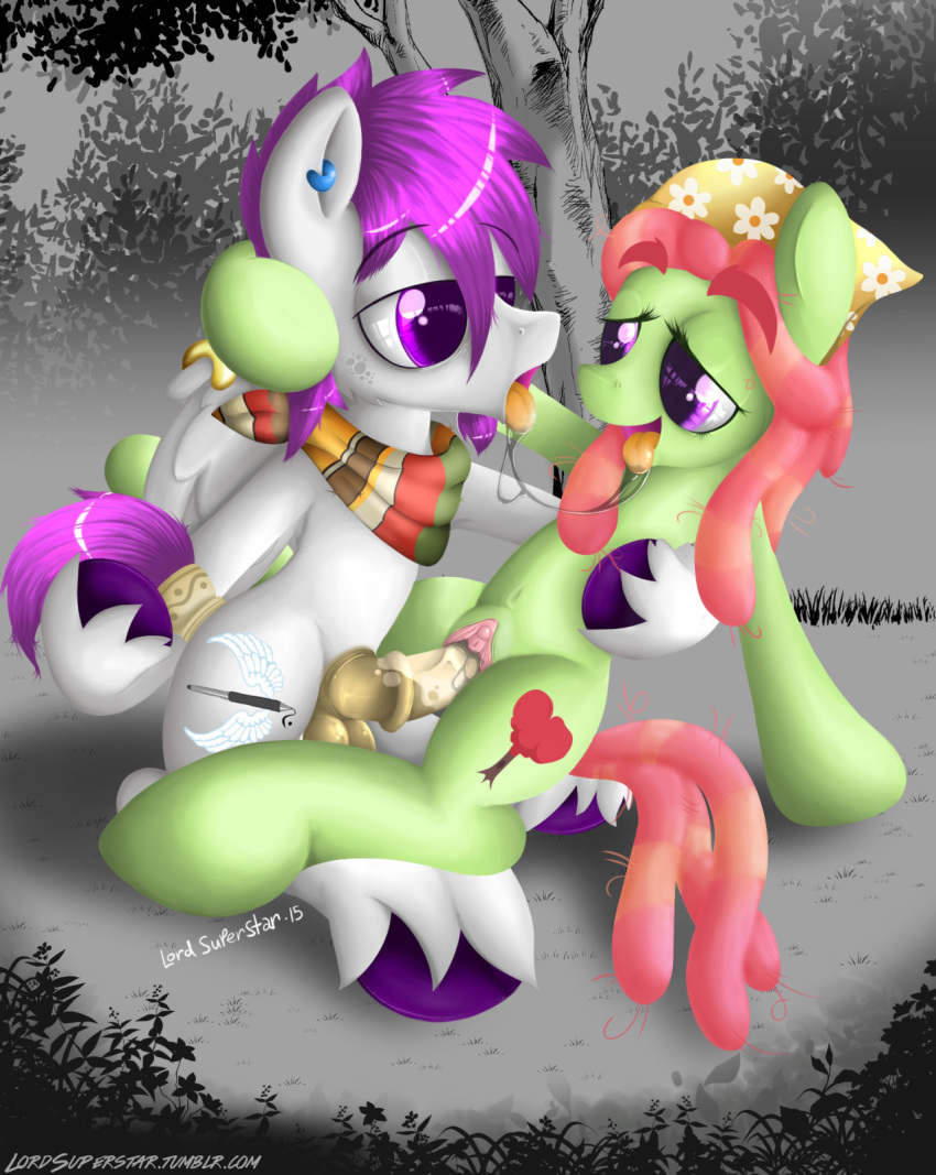 animal_genitalia cannon_pony cutie_mark equine equine_pussy friendship_is_magic furffles_paloosa hippie horse horsecock lord_superstar mammal my_little_pony penis pony pussy sex tail tree_hugger_(mlp)