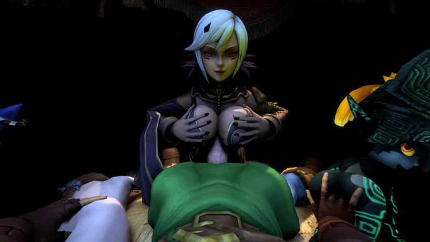 1boy 2015 2girls 3d animated aza big_breasts breasts cia_(the_legend_of_zelda) color erection female fingering hylian hyrule_warriors imp imp_midna large_penis link link_(ocarina_of_time) male midna multiple_girls nintendo paizuri penis pov source_filmmaker the_legend_of_zelda twilight_princess video_games zenu