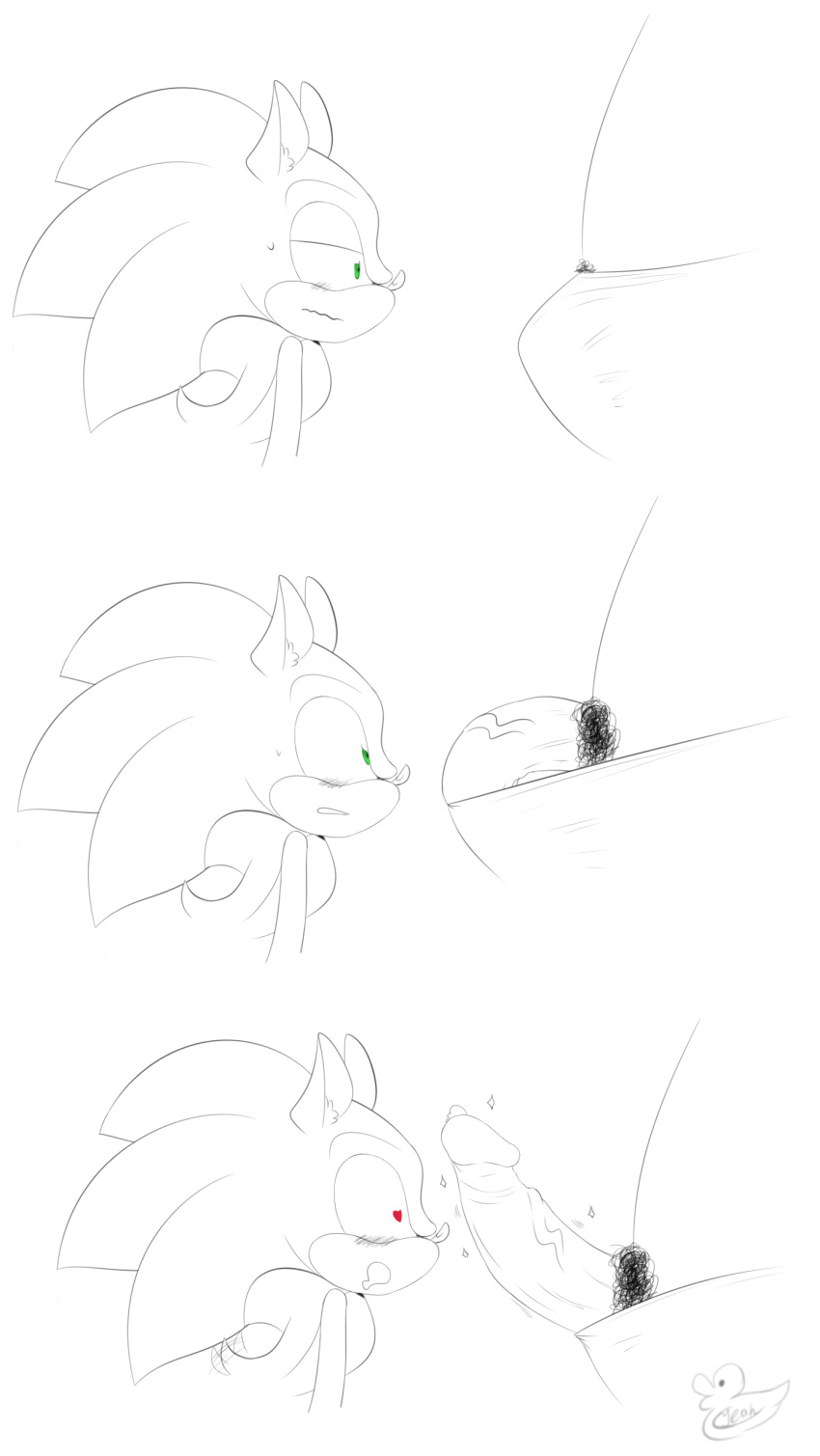 <3_eyes blush crossdressing duckyeah femboy furry girly heart hedgehog mammal penis sega sonic_(series) sonic_the_hedgehog