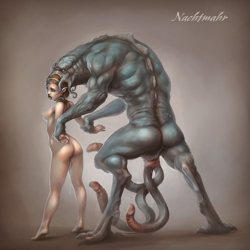 digitigrade dripping female from_behind_position helpless humanoid imminent_penetration imminent_rape imminent_sex interspecies larger_male long_penis male mind_control mind_flayer monster nachtmahr nightmare_fuel nude penis penis_tentacles pussy_juice rape restrained size_difference smaller_female standing_sex tentacle tiptoes