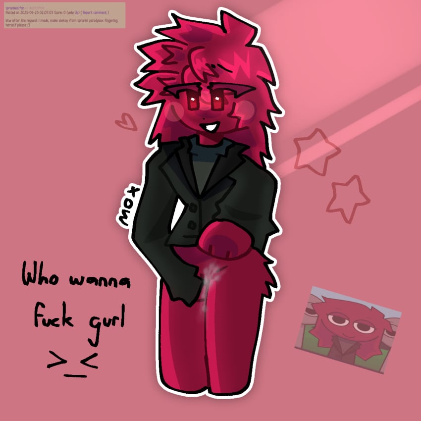 1:1 1:1_aspect_ratio 1girls blush female fingering fingering_self genital_fluids inaccurate_proportions masturbation partially_clothed pussy pussy_juice request requested shading slekay_(sprunki_parodybox) sprunki sprunki_parodybox_(sprunki_mod) vaginal_fluids vaginal_masturbation