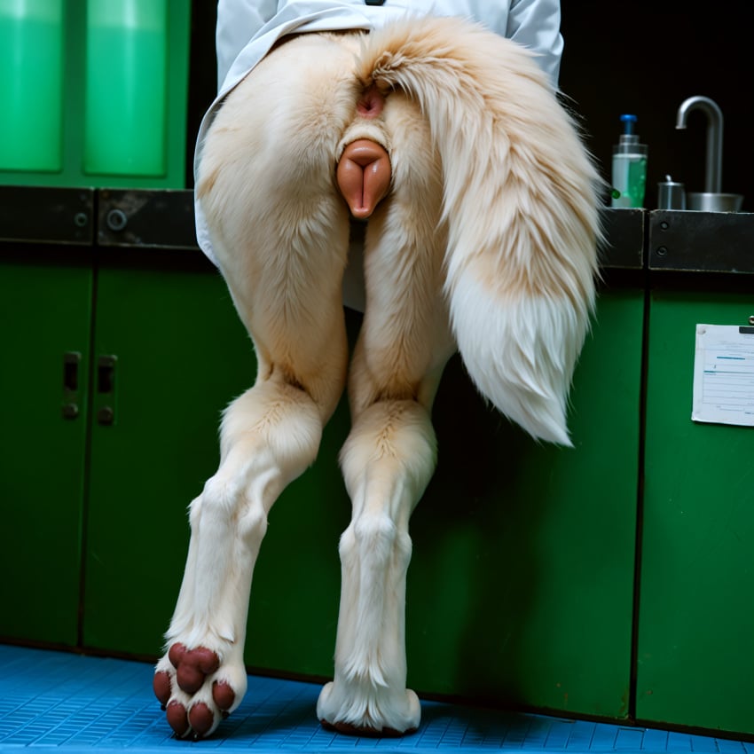 1girls ai_generated anatomically_correct_genitalia anatomically_correct_pussy animal_genitalia animal_pussy anus ass blp canine canine_genitalia canine_pussy dog_girl female female_only indoors pussy rear_view