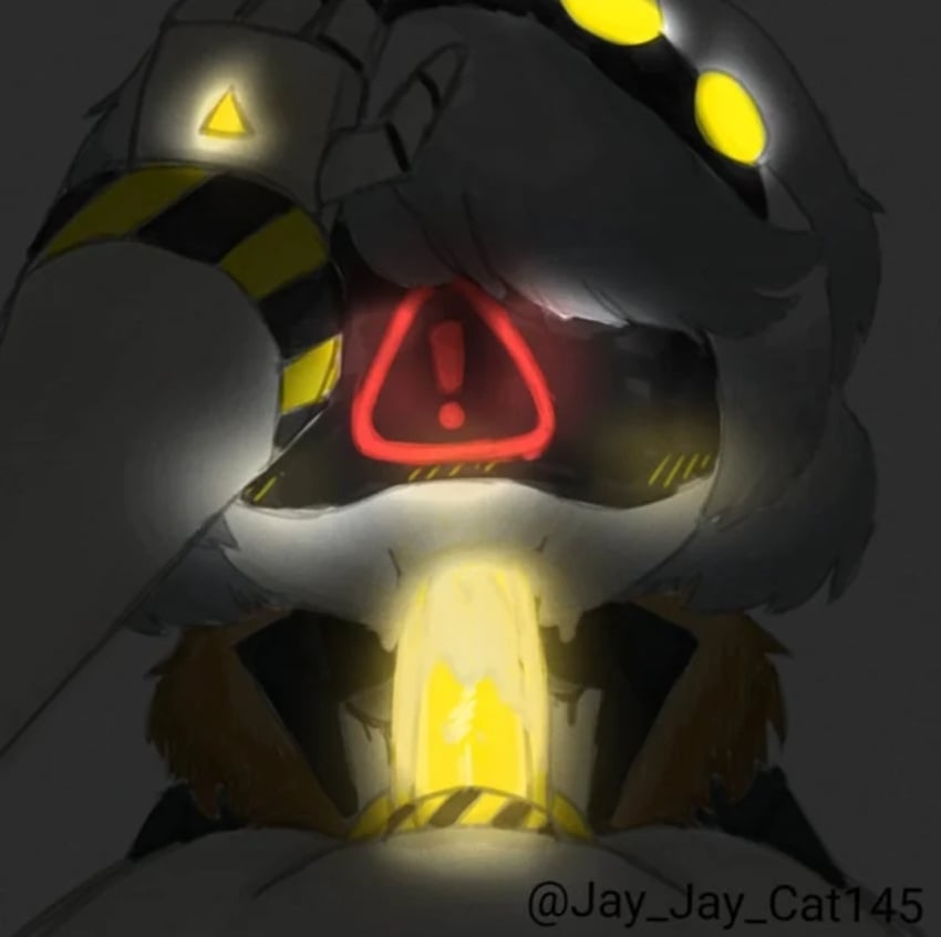 1boy 1girls artist_name blowjob blushing blushing_female cum_in_mouth error_message fellatio female glitch_productions glowing_penis hand_on_head male_pov murder_drones n_(murder_drones) robot robot_boy robot_cum robot_girl robot_humanoid silver_hair sucking_penis v_(murder_drones) yellow_cock yellow_eyes