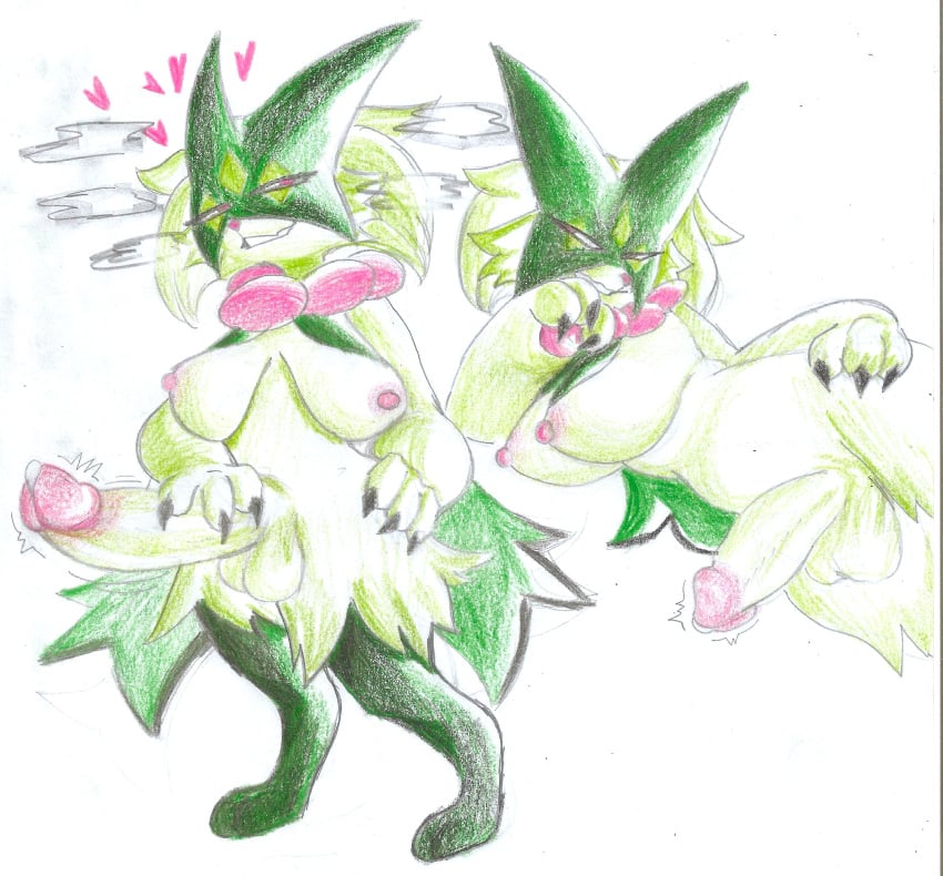 1futa anthro balls big_balls big_breasts big_penis furry furry_female futanari game_freak green_skin huge_balls huge_breasts huge_cock huge_thighs intersex meowscarada nintendo paws pink_eyes pink_nipples pokemon pokemon_(species) pokemon_sv solo solo_dickgirl