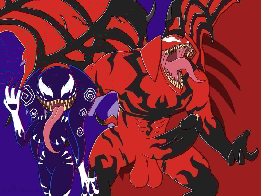 101_dalmatian_street 101_dalmatians 4:3 8_eyes abs anthro balls big_balls big_penis black_body bodily_fluids breasts canid canine canis carnage_(marvel) claws colored_cum cum dalmatian demon_(darkdemon) disney dolly_(101_dalmatians) domestic_dog duo fan_character female flame_pattern genital_fluids genitals gloves_(marking) hi_res highlights_(coloring) hybrid larger_male leg_markings long_ears long_tongue looking_at_viewer male mammal markings marvel multi_eye multicolored_body muscular muscular_male penis precum purple_background raised_arm red_background red_body sharp_teeth simple_background size_difference slightlyarousedguy socks_(marking) spiral_markings spread_wings symbiote teeth tongue tongue_out unusual_bodily_fluids unusual_cum unusual_genital_fluids vein veiny_penis venom_(marvel) watermark weird_crossover white_eyes wings yellow_cum yellow_teeth