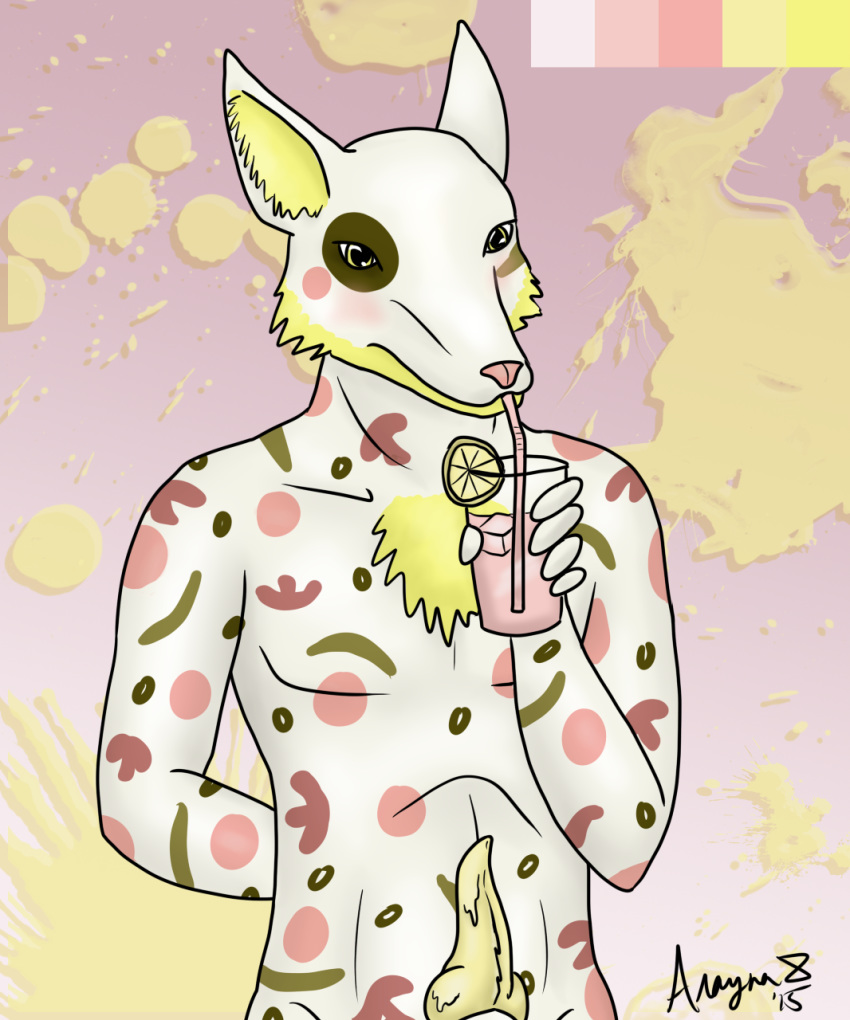 arayna canine cheese drink fluffy food hourglass hybrid jackal lemonade mammal palette penis pink_lemonade pizza solo straw summer supreme_pizza_jackal teraunce what