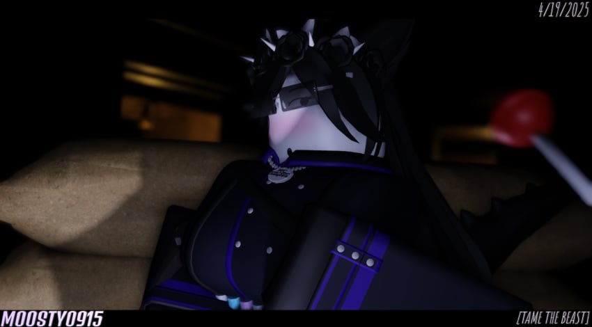 1girls 2025 3d ashley_(moosty) big_breasts black_clothing black_coat black_eyes black_gloves black_hair black_rose blush breasts clothed clothed_female coat dated discord_tag dragon dragon_girl english_text female female_focus fully_clothed fully_clothed_female gloves grave/digger letterbox letterboxed light_blush lollipop long_hair military military_uniform moosty mortician_(grave/digger) necklace open_mouth original_character purple_accents roblox roblox_game robloxian rose sandbag sandbags strap sunglasses text webbing white-skinned_female white_skin