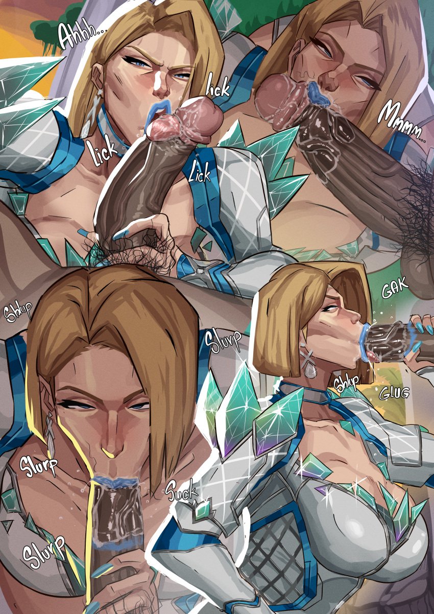 1boy 1boy1girl 1girls :>= _female blowjob_pov breasts brown_skin close-up cyberboi dark-skinned_male dominant_male emma_frost emma_frost_(marvel_rivals) fellatio female female_only holding_penis kiss_mark_on_penis licking_penis male male/female maledom marvel marvel_comics marvel_rivals pubic_hair sloppy_blowjob sloppy_deepthroat