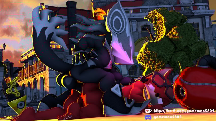 all_fours anal anal_sex anthro canid canine canis chaoticsol97 dominant dominant_male duo from_behind_position fucked_silly gadget_the_wolf hi_res infinite_(sonic) jackal male male/male mammal nude penetration prone_bone_position public public_sex sega sex sonic_(series) sonic_forces sonic_the_hedgehog_(series) wolf
