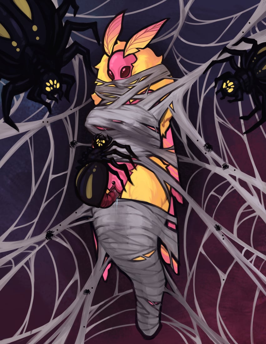 absurd_res ambiguous_gender anatomically_correct anatomically_correct_genitalia animal_genitalia animal_penis antennae_(anatomy) anthro anthro_on_feral arachnid arthropod arthropod_abdomen arthropod_abdomen_genitalia arthropod_abdomen_penis arthropod_webbing ass back_wings black_body bodily_fluids bondage bondage bound breasts digital_media_(artwork) dominant dominant_feral dominant_male duo duo_focus encasement erection female feral fluffy forced fully_bound fur gag gagged genital_fluids genitals group hands_behind_back helpless hi_res immobile insect_wings insects interspecies lepidopteran lepidopteran_wings lost_izalith male male/female male_penetrating markings moth multi_eye multi_limb multiple_doms_one_sub nude nude_anthro nude_female penetration penile penile_penetration penis penis_in_pussy peril pink_body predator/prey pussy rape restraints sex shimsusa simple_background size_difference small_dom_big_sub spider spider_web submissive submissive_anthro suspension suspension_bondage thick_thighs vaginal_fluids vaginal_penetration vaginal_penetration web_bondage web_encasement wide_eyed wing_markings wings wings_tied yellow_body zoophilia