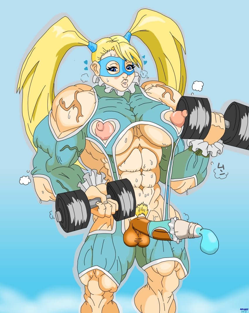 1futa atractivemonkey007 big_balls big_breasts bodybuilder breasts climax condom cum dickgirl extreme_muscles futa_only futanari human intersex muscles muscular orgasm penis rainbow_mika solo street_fighter sweaty wrestler