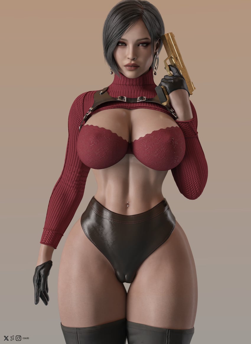 1girls 3d 3d_render abs ada_wong alternate_version_available black_clothing black_gloves black_hair black_heels black_legwear black_panties bra cameltoe cga3d child_bearing_hips cleavage cleavage_cutout clothed clothed_female clothing clothing_cutout curvaceous curvaceous_female curvaceous_figure curves curvy curvy_body curvy_female curvy_figure curvy_hips curvy_thighs deviantart_logo earrings erotichris eyeliner eyeshadow fit fit_female gloves grey_hair gun holding_gun holding_object holding_weapon hourglass_figure instagram_logo leather leather_clothing leather_gloves light-skinned_female light_skin lingerie makeup navel navel_piercing nipples_visible_through_clothing nose_piercing pale-skinned_female pale_skin panties partially_clothed piercing pistol red_bra red_sweater resident_evil ribbed_sweater see-through see-through_clothing shiny shiny_clothes simple_background standing thick_thighs thighhighs toned toned_body toned_female toned_stomach twitter_logo video_game video_game_character video_game_franchise video_games voluptuous voluptuous_female watermark weapon wide_hips