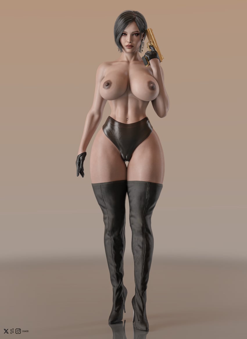 1girls 3d 3d_render abs ada_wong alternate_version_available bare_shoulders black_boots black_clothing black_gloves black_hair black_heels black_legwear black_panties cameltoe cga3d child_bearing_hips curvaceous curvaceous_female curvaceous_figure curves curvy curvy_body curvy_female curvy_figure curvy_hips curvy_thighs deviantart_logo earrings erotichris eyeliner eyeshadow fit fit_female full_body gloves grey_hair gun heel_boots heels high_heels holding_gun holding_object holding_weapon hourglass_figure instagram_logo leather leather_clothing leather_gloves light-skinned_female light_skin makeup navel navel_piercing nose_piercing pale-skinned_female pale_skin panties piercing pistol resident_evil shiny shiny_clothes simple_background standing thick_thighs thighhighs toned toned_body toned_female toned_stomach twitter_logo video_game video_game_character video_game_franchise video_games voluptuous voluptuous_female watermark weapon wide_hips