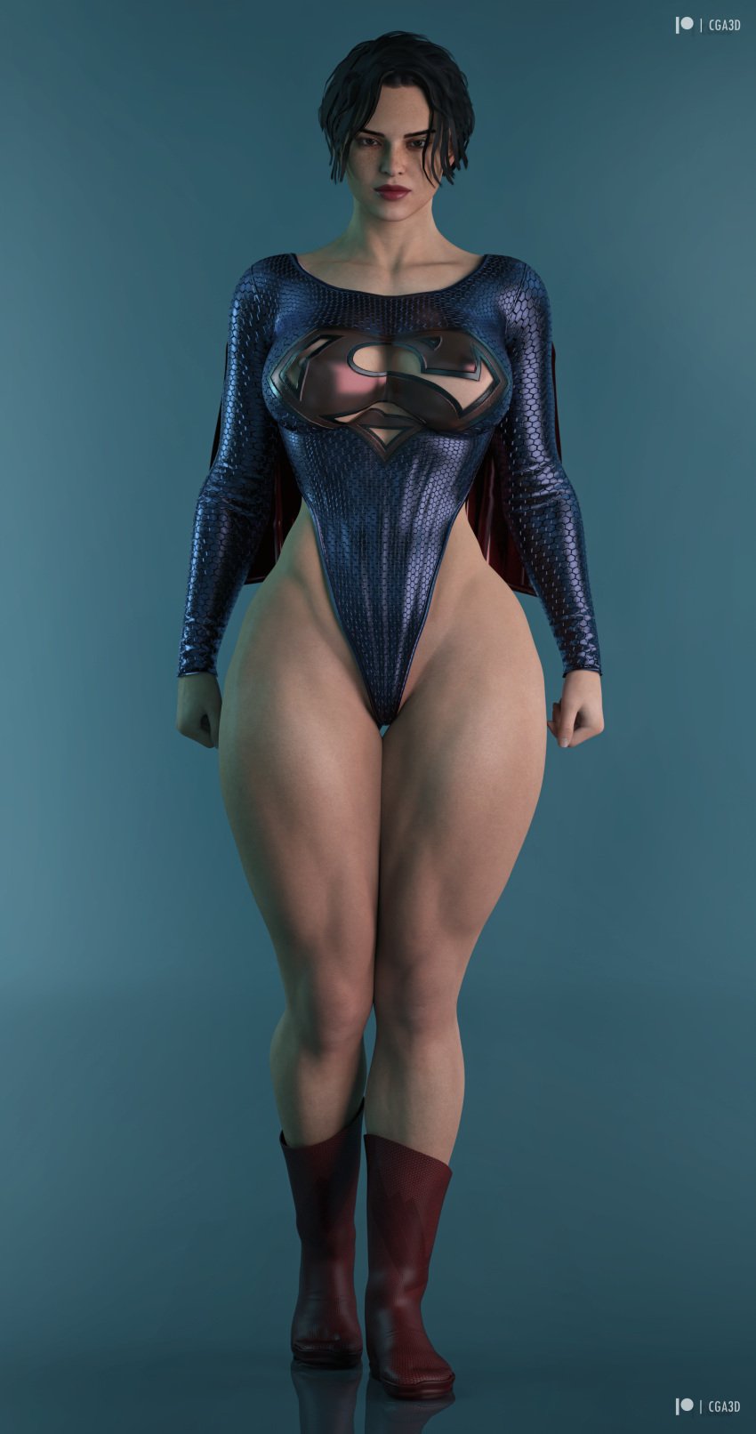 1girls 3d 3d_render alien alien_girl alien_humanoid alternate_version_available big_ass big_breasts black_hair boots cape cga3d child_bearing_hips curvaceous curvaceous_female curvaceous_figure curves curvy curvy_body curvy_female curvy_figure curvy_hips curvy_thighs dc erotichris female female_focus female_only fit fit_female freckles front_view hourglass_figure huge_ass huge_breasts kryptonian large_ass large_breasts leotard looking_at_viewer makeup patreon_logo patreon_username red_boots red_lipstick short_hair simple_background skin_tight skindentation skinsuit standing supergirl superheroine thick_thighs toned toned_body toned_female toned_stomach voluptuous voluptuous_female watermark wide_hips