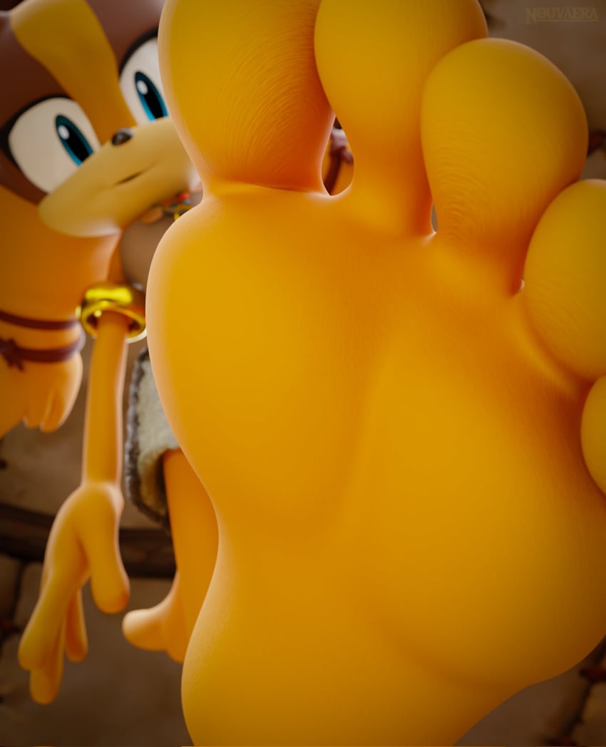 3d 5_toes anthro clothed clothing digital_media_(artwork) feet female foot_fetish foot_focus foot_play hi_res humanoid_feet looking_at_viewer low-angle_view nouvaera plantigrade sega soles solo sonic_(series) sonic_boom sonic_the_hedgehog_(series) sticks_the_jungle_badger toes upskirt