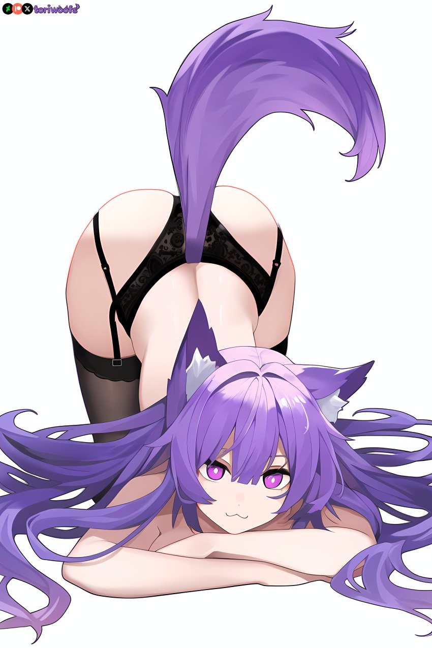 1girls ai_generated big_breasts big_breasts breasts breasts breasts breasts curvy cute dog_ears dog_girl doggirl female female female_focus female_only highres hips huge_boobs huge_breasts kemonomimi light_skin light_skinned_female lingerie long_hair patreon_username petgirl petite purple_ears purple_eyes purple_hair purple_tail self_upload thick_thighs thighs tori toriwoofs watermark wavy_hair white_background white_skin white_skinned_female wide_hips wolf_ears