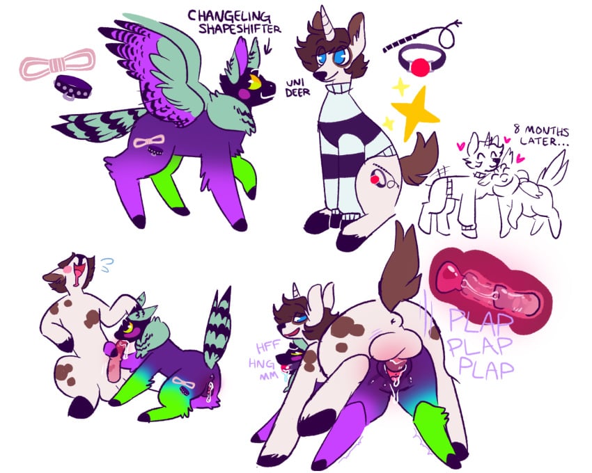 adult adults alternate_version_available ball_gag black_fur chaimberlain_(garftism) changeling color colored consensual deer dialogue eager eager_bottom enthusiastic female feral furry furry_female furry_male furry_only gag gagged garftism gay gay_sex genderfluid harland_(cassinij) horse horse_penis horsecock impregnated inside inside_view love loving_couple loving_it male mlp motion_lines my_little_pony non_binary oc pegasus pony romantic romantic_couple romantic_sex sex text time_skip unicorn unicorn_horn vagina vaginal vaginal_penetration wet wet_pussy white_fur