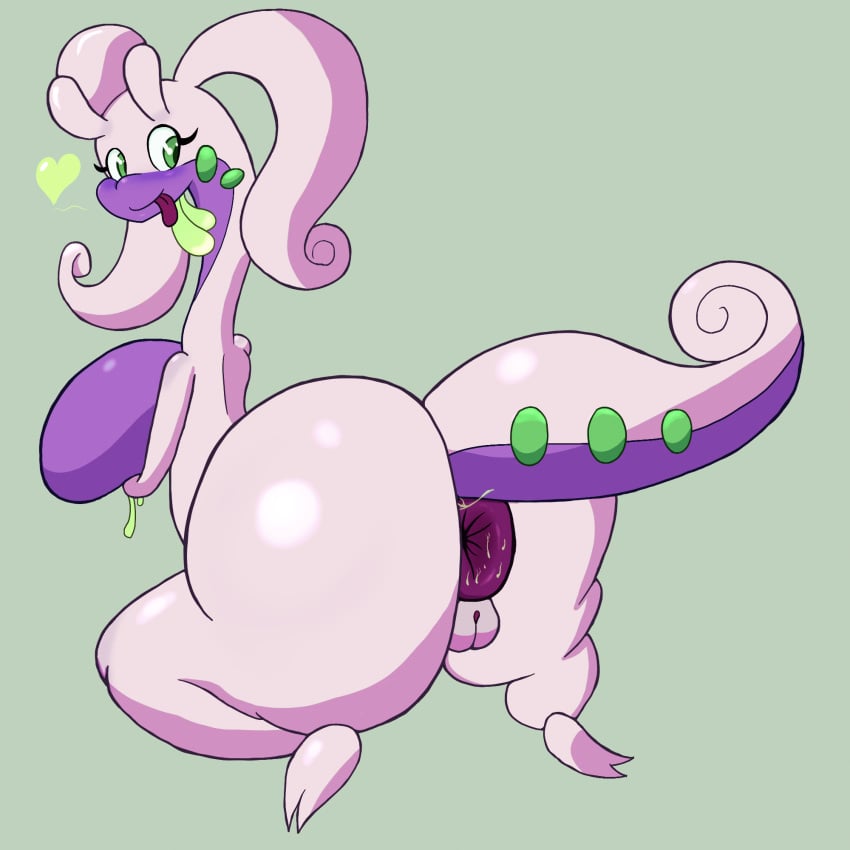 antennae_(anatomy) anthro anus ass big_breasts big_butt breasts female generation_6_pokemon goo_creature goodra heart_symbol hi_res nintendo pokemon pokemon_(species) puffy_anus simple_background solo suprajanken tail