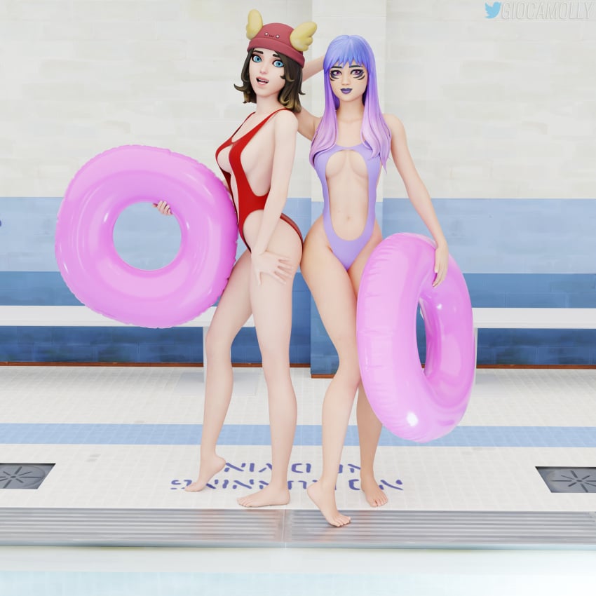 2girls breasts female fortnite giocamolly raven_team_syd skye_(fortnite) swimsuit syd_(fortnite)