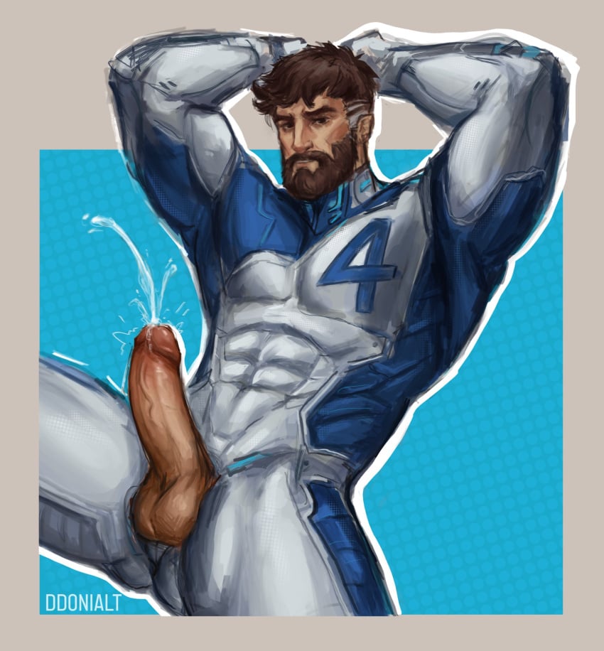 1boy arms_behind_head beard cum ddonialt fantastic_four male_only marvel marvel_rivals mr_fantastic mr_fantastic_(marvel_rivals) reed_richards