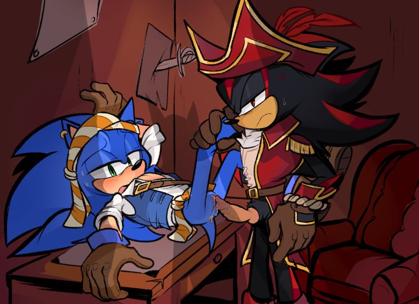 1cuntboy blush captain_shadow caught caught_in_the_act caught_off_guard cuntboy cuntboy/male cuntboy_penetrated cuntboy_sans_balls cuntboysub dominant dominant_male domination furry furry_male furry_only imminent_penetration imminent_sex imminent_vaginal knot knotted_penis maledom no_pants pirate pirate_hat pirate_sonic precum precum_drip precum_on_penis precum_string shaddycatz shadow_the_hedgehog sonic_(series) sonic_the_hedgehog sonic_the_hedgehog_(series) submissive table_sex trans_man transmasc walked_in_on