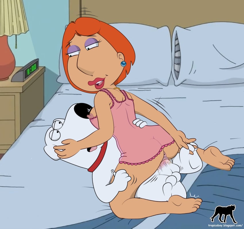 anus ass balls bed breasts brian_griffin canine cum cum_in_pussy cum_inside family_guy female human interspecies lois_griffin luberne lying male mammal nipples orgasm penetration penis sitting straight tongue vaginal_penetration