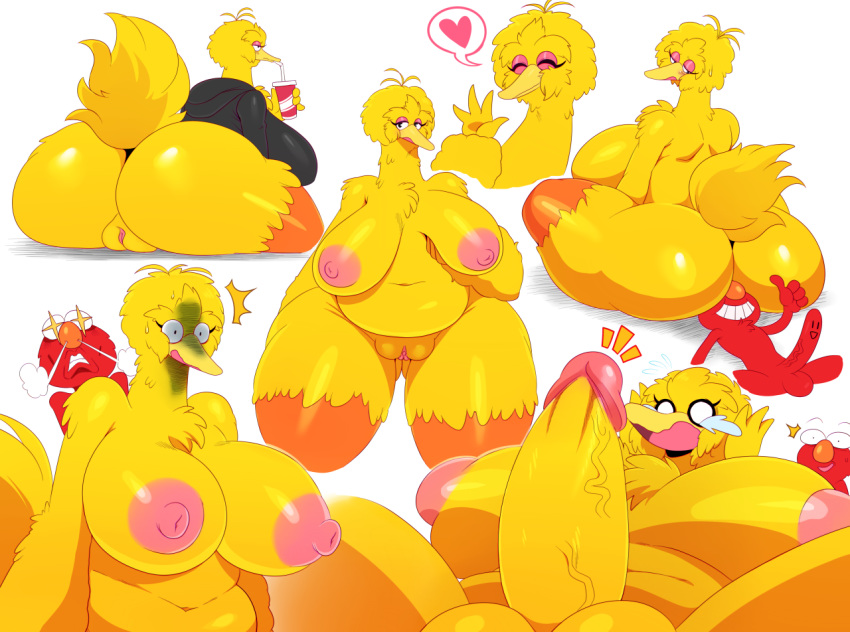 1boy 1futa 1girls anthro ass avian balls beverage big_bird bird breast_grab breasts clothed clothing collage drinking drinking_straw duo elmo erect_nipples erection eyelashes eyeshadow facesitting feathers female food futa_on_male futanari half-closed_eyes half-dressed heart hyper hyper_ass hyper_breasts intersex interspecies large_balls large_penis larger_female lying makeup male male_with_female muppets nipples nude on_back overweight overweight_female overweight_futanari penis presenting presenting_hindquarters pussy rule_63 sesame_street sesame_workshop simple_background sitting size_difference smaller_male smile soda sssonic2 star_eyes steam straight surprised sweat tears thick_thighs vein waving white_background white_eyes wide_eyed wide_hips