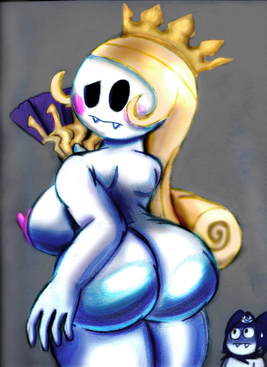 blonde_hair blush blush coldenbullets crown fangs huge_ass huge_breasts jack_frost_(megami_tensei) jackie_frost nude nude_female pink_nipples queen_frost rule_63 shin_megami_tensei snowman snowwoman wide_hips