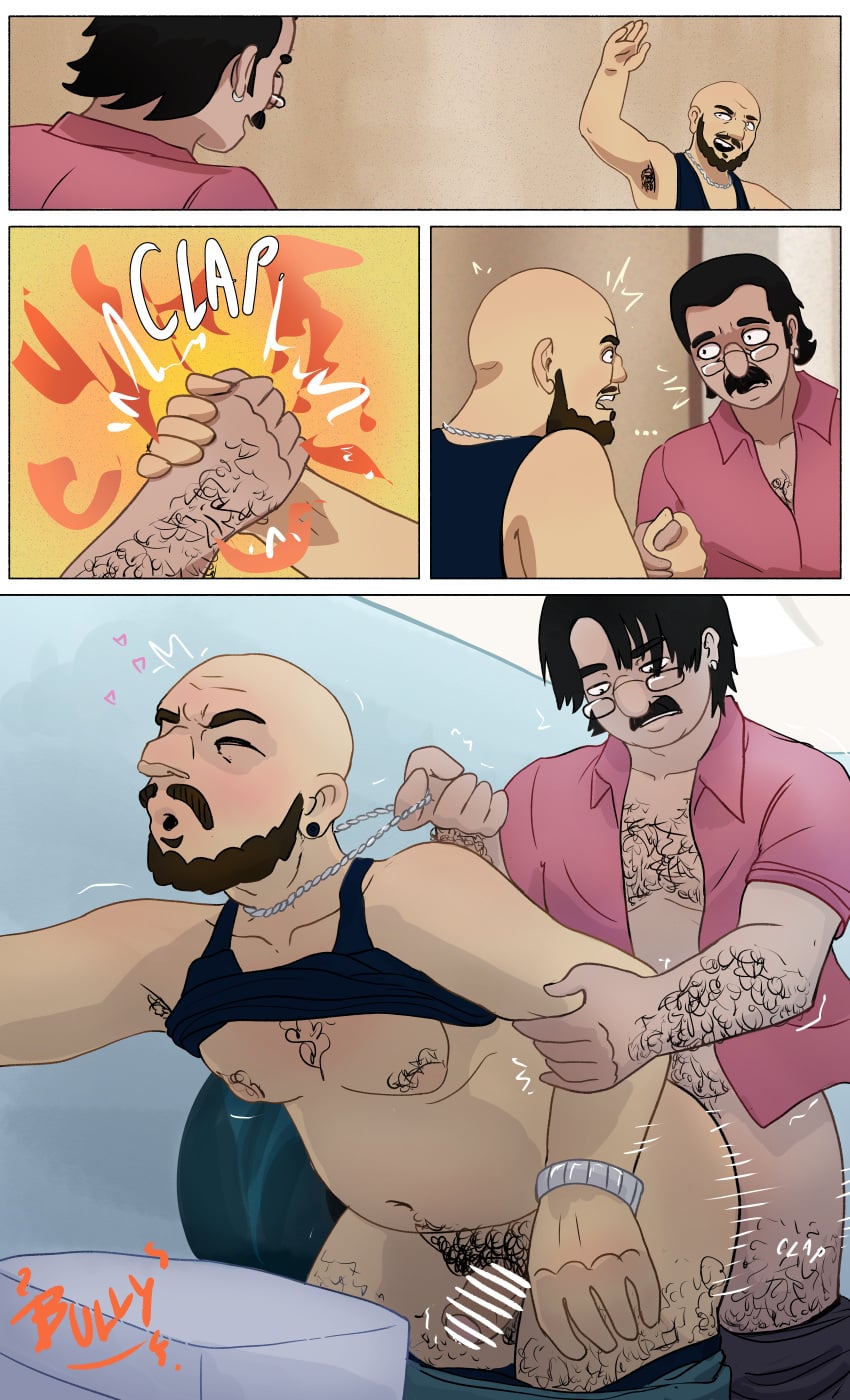 ahegao anal anal_sex bully_draws choking cock dick doggy_style dominant_male gay gay_anal gay_domination gay_sex hairy male/male male_penetrating mature_male orgasm orgasm_face restroom standing_sex submissive_male tagme