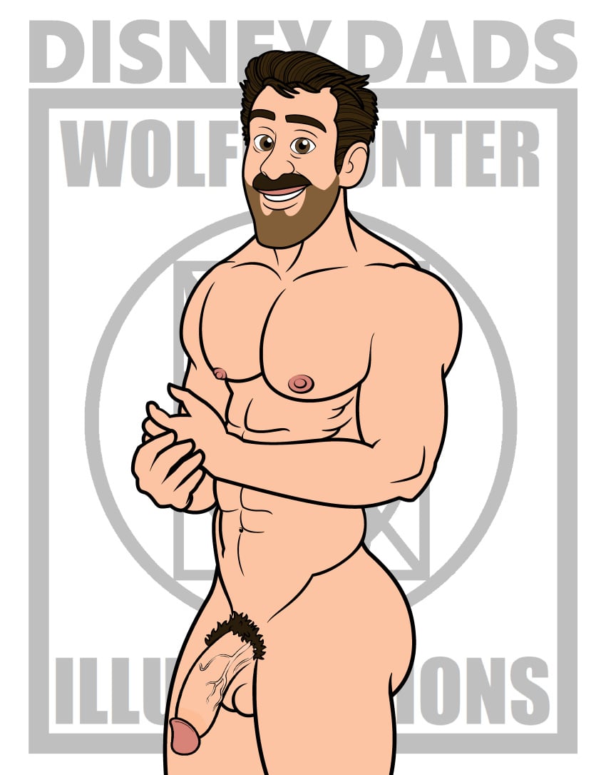 balls bill_andersen dilf facial_hair flaccid inside_out male male_only moustache nude penis solo solo_male wolffhunter_art