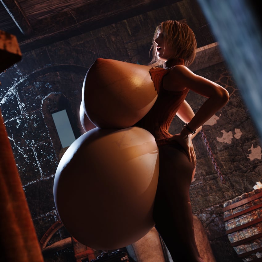 1girls 3d ashley_graham belly big_belly big_breasts blonde_hair breasts capcom clubzenny expansion female huge_belly huge_breasts hyper_pregnancy nipples pregnant resident_evil