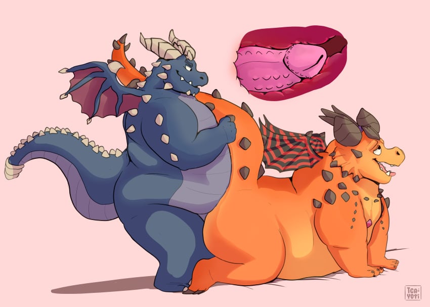 absurd_res activision anthro ass big_butt bubba_(spyro) dragon duo fatty_humps genitals hi_res internal magnus_(spyro) male male/male mythological_creature mythological_scalie mythology overweight overweight_anthro penis scalie spyro_reignited_trilogy spyro_the_dragon t_cayoti