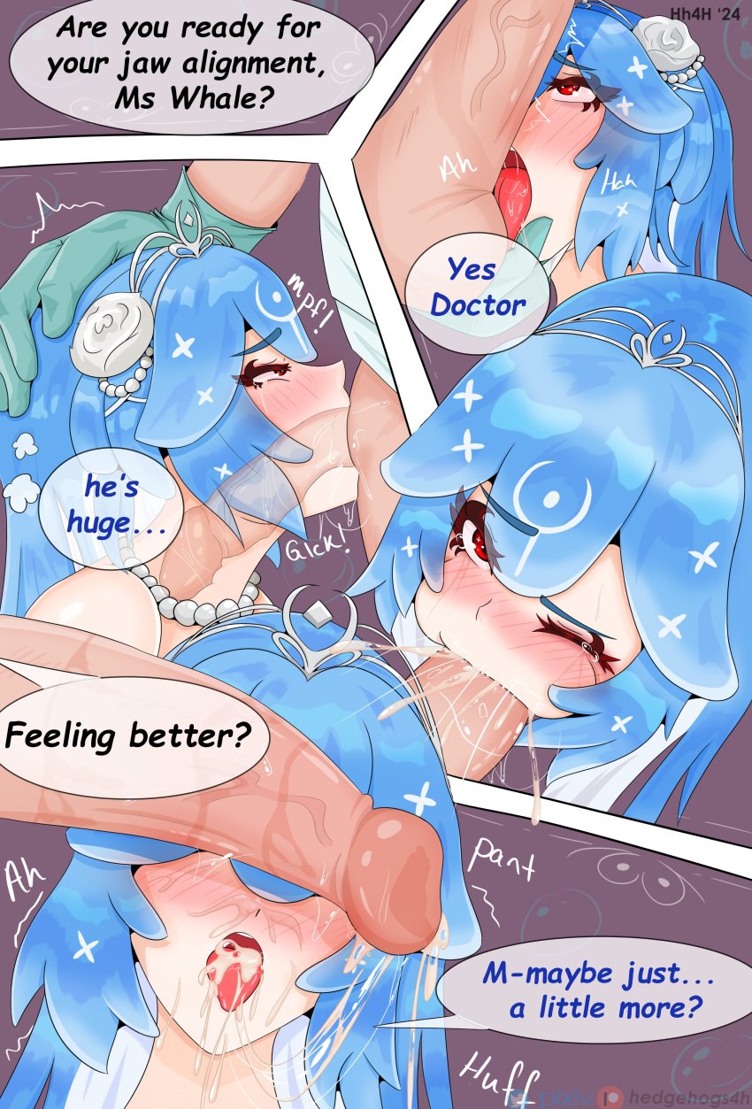 1boy 1girls 4koma artist_name asking_for_more bao_(vtuber) blowjob blush cant_see_the_haters cum cum_in_mouth cum_in_throat cum_inside deepthroat dirty_talk doctor ejaculation english_text eye_contact fellatio female glove hedgehogs4 light-skinned_female light-skinned_male light_skin nose_blush oral penis penis_awe petite red_eye slim speech_bubble teenager text tight_throat virtual_youtuber vrchat_avatar whale_girl x-ray