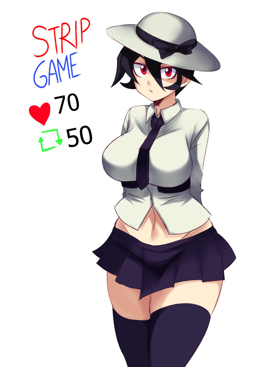 1girls belly big_breasts blush female filia_(skullgirls) hat skirt skullgirls tobyllitos