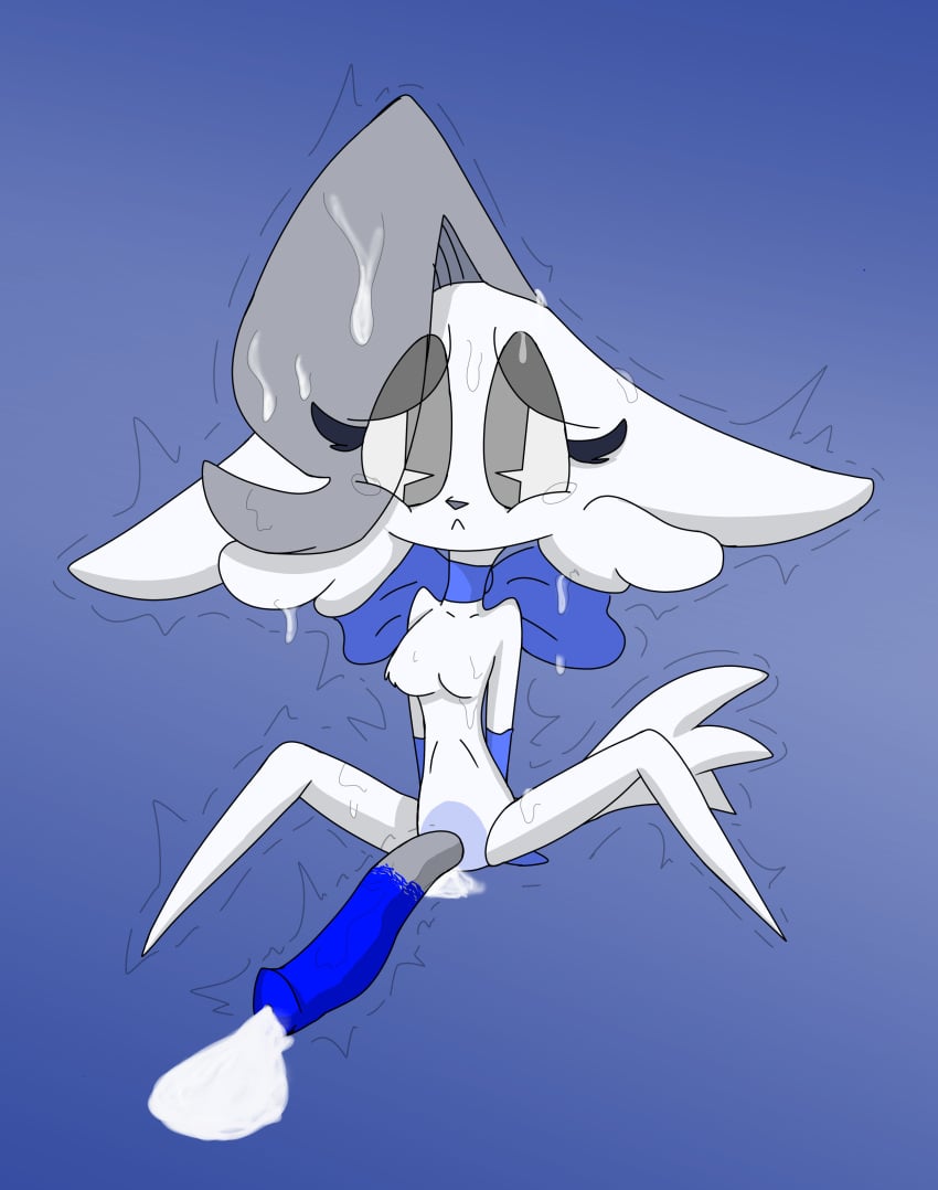 absurd_res accessory anthro armwear big_penis blue_bow blue_clothing blue_gloves blue_handwear bodily_fluids body_hair breasts cheek_tuft chest_hair chest_tuft clothing cum cum_covered cum_in_pussy cum_inside cum_on_ground cumshot domestic_cat ears_back ears_down ejaculation elbow_gloves eyebrow_through_hair eyebrows eyelashes facial_tuft featureless_breasts felid feline felis fur furgonomics genital_fluids genitals gloves grey_eyes grey_hair grey_nose gynomorph hair hair_over_eye hands_behind_back handwear herm hi_res huge_cock intersex leaking_cum looking_at_viewer mammal masturbation messy neck_bow neckwear penis pivoted_ears pointy_feet pussy sad shaking shivering sitting sitting_on_ground solo tears tears_of_pleasure throbbing throbbing_penis toddjackjuster translucent translucent_hair tuft vaginal_fluids white_body white_fur whitney_melodisk
