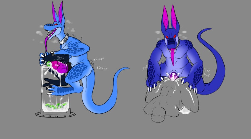 absurd_res anal anal_sex anthro bitsymunchkins bodily_fluids cum cum_collecting cum_in_ass cum_inside egg egg_insertion ejaculation genital_fluids hi_res inflation inflation intersex oviposition ovipositor_penis penetration surgorix