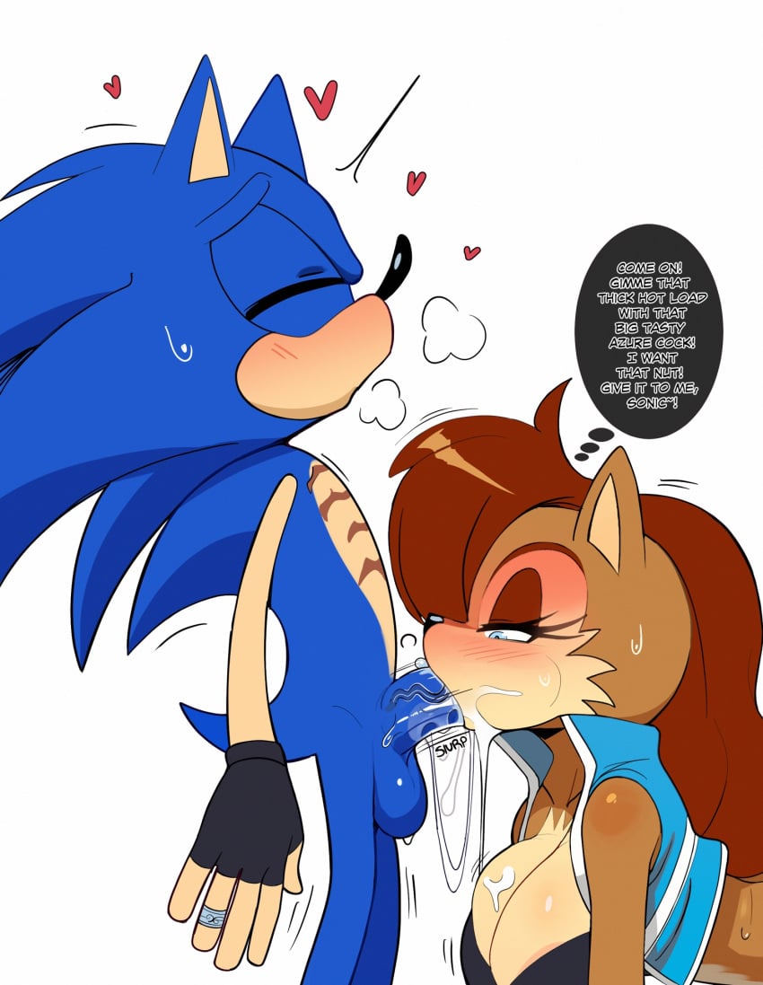 2025 5_fingers anthro anthro_on_anthro anthro_penetrated anthro_penetrating anthro_penetrating_anthro archie_comics balls big_breasts black_nose blue_eyes blue_hair blush bodily_fluids bra breasts breath brown_hair canon_couple chipmunk cleavage closed_eyes clothed clothing dialogue drooling duo english_text erection eulipotyphlan eyebrows eyelashes fellatio female female_penetrated fingerless_gloves fingers genital_fluids genitals gloves ground_squirrel hair handwear heart_symbol hedgehog hereapathy hi_res jacket long_hair looking_at_genitalia looking_at_penis male male/female male_penetrating male_penetrating_female mammal motion_lines narrowed_eyes oral oral_penetration penetration penile penile_penetration penis penis_in_mouth precum ring rodent saliva sally_acorn sciurid sega sex simple_background sonic_(series) sonic_the_hedgehog sonic_the_hedgehog_(archie) sonic_the_hedgehog_(comics) sonic_the_hedgehog_(series) sound_effects sweat sweatdrop tail text thought_bubble topwear underwear vein veiny_penis white_background