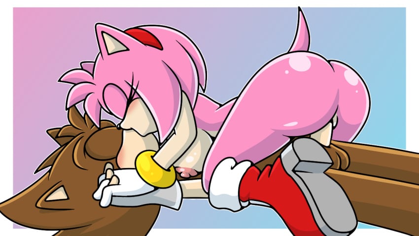 amy_rose anthro areola ass balls blush boots breasts canon_x_oc closed_eyes clothing cowgirl_position digital_media_(artwork) duo erection eulipotyphlan fan_character female female_penetrated footwear from_front_position fur genitals gloves hair hand_holding handwear handwear_and_footwear_only hedgehog humanoid_genitalia humanoid_penis kissing lying male male/female male_penetrating male_penetrating_female mammal nipples nude on_back penetration penile penile_penetration penis penis_in_pussy pink_body pussy romantic romantic_ambiance sega sex shoes simple_background sonic_(series) sonic_the_hedgehog_(series) sonicguru tail vaginal_penetration