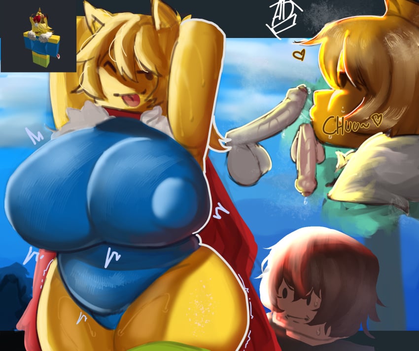 1girls adoniasfra balls big_ass big_breasts breasts dick disembodied_penis female furry noob noob_(roblox) penis reference_image roblox roblox_avatar robloxian sniffing tagme thick_thighs thighs yellow_body