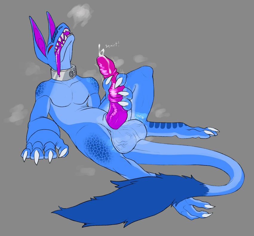 alien anthro balls bitsymunchkins bodily_fluids cum ejaculation genital_fluids genitals gesture hand_gesture handjob_gesture hi_res leaking leaking_cum male masturbation penis spread_legs spreading suggestive suggestive_gesture surgorix throbbing throbbing_balls throbbing_penis