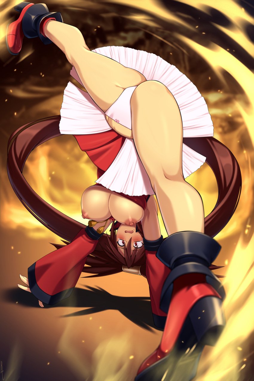 character_request guilty_gear lindaroze nipples panties tagme tits_out wardrobe_malfunction