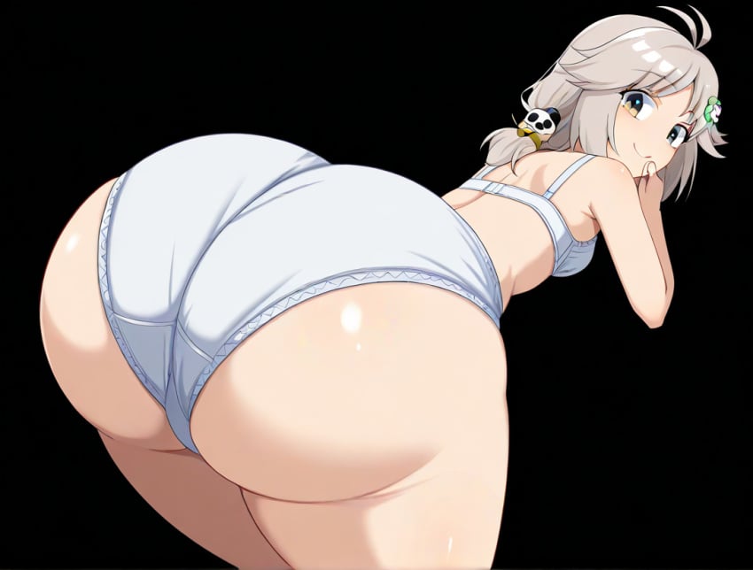 1girls ai_generated female huge_ass huge_butt panties rune_factory rune_factory_4 solo underwear white_hair white_panties white_underwear xiao_pai