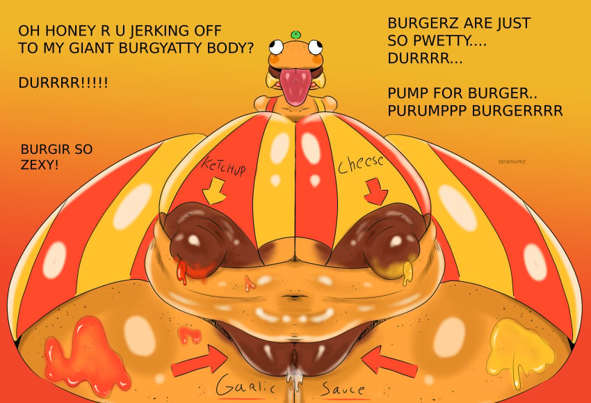 beef_boss_(fortnite) brainrot breasts burger cringe durr_burger food fortnite fortnite:_battle_royale huge_breasts hyper inanimate objectum tagme text tongue what what_the_fuck zeraniumz