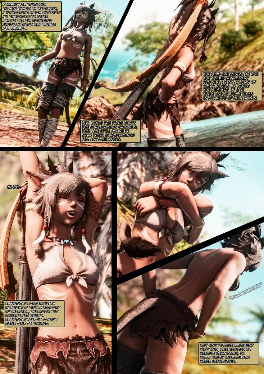 crymoorerka_(artist) digestion female_prey feral feral_pred final_fantasy_xiv oral_vore unwilling_prey vore