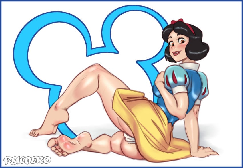 barefoot cameltoe disney_channel female logo panties psicoero sitting snow_white_(disney) snow_white_and_the_seven_dwarfs snow_white_and_the_seven_dwarfs_(1937_film) solo tease upskirt