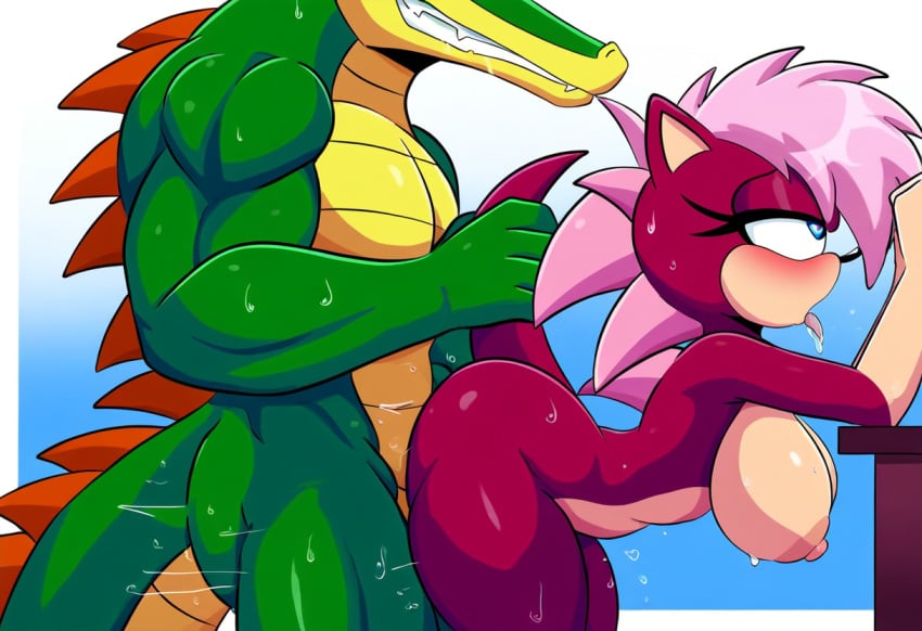 ai_generated ass breasts fuck sex sonia_the_hedgehog sonic_(series) sonic_the_hedgehog_(series) vector_the_crocodile