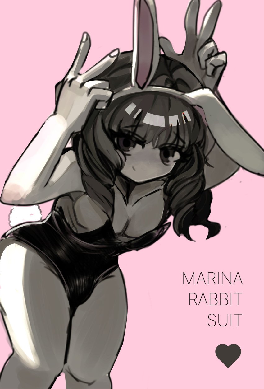 1girls 2d artist_request bulge bulge_through_clothing bunny_ears bunnysuit fear_and_hunger fear_and_hunger:_termina marina_(fear_and_hunger) solo solo_female trans_woman_(lore) transgender