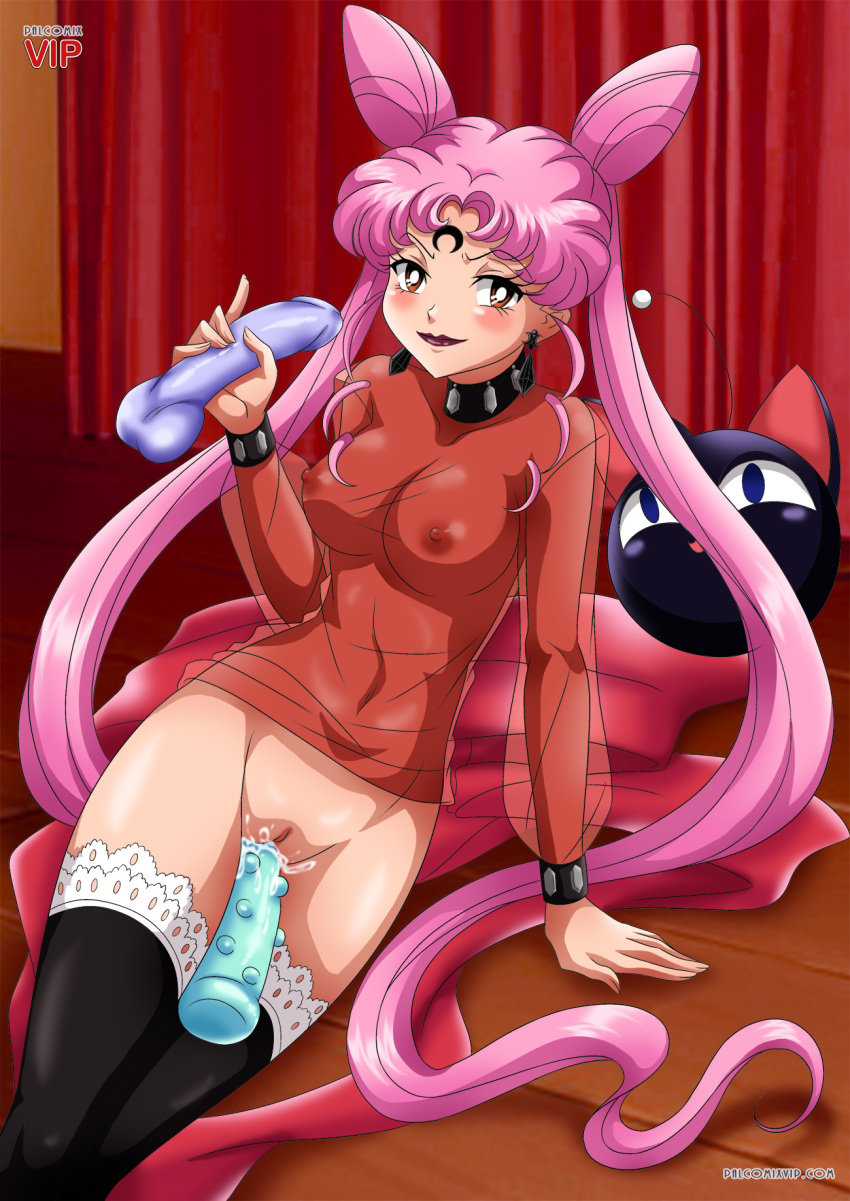 1girls bbmbbf bishoujo_senshi_sailor_moon black_lady black_moon blush breasts chibi_usa clothed_masturbation clothing dark_persona dildo dress female large_breasts long_hair luna-p masturbation medium_breasts nipples palcomixvip.com pink_hair see-through see-through_clothing solo stockings tagme thick_thighs villainess wide_hips